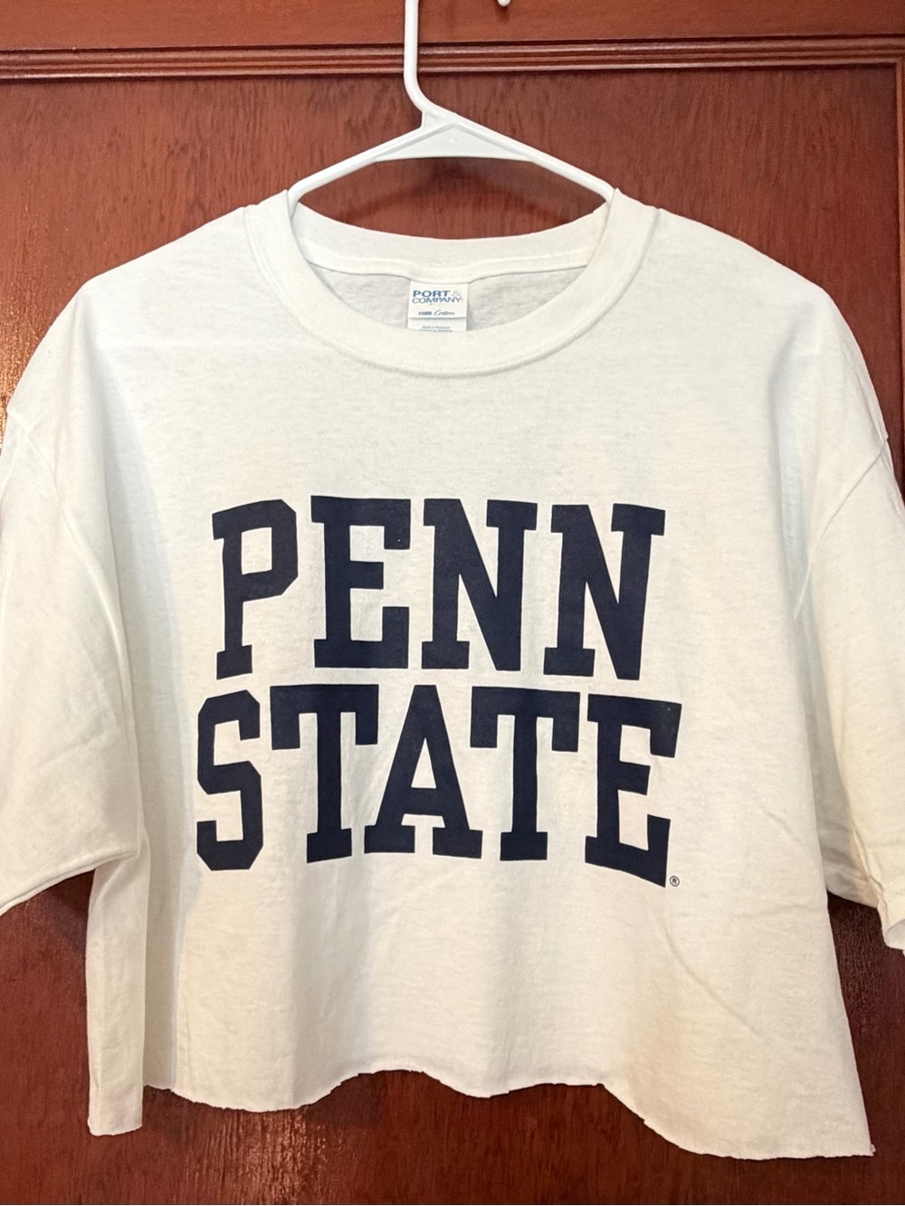 White Penn State Cropped T-Shirt